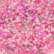 Preciosa Seed Beads 11/0 2 mm - Pink and Gray Mix - 20 g