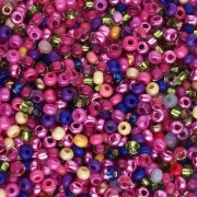 Preciosa Seed Beads 11/0 2 mm - Fuchsia and Violet Mix - 20 g