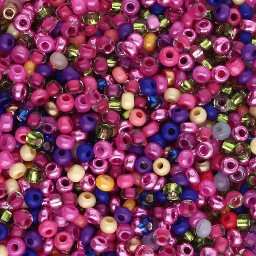 Preciosa Seed Beads 11/0 2 mm - Fuchsia and Violet Mix - 20 g