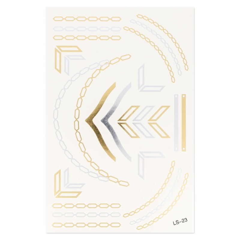 Assortment Temporary Tattoos Chains Model 4 x1 Perles & Co