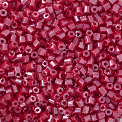 Preciosa Two Cuts 11/0 2 mm Seed Beads - Opaque Red Coral Sfinx x20g