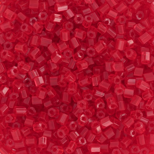 Preciosa Two Cuts 11/0 2 mm Seed Beads - Transparent Light Red x20g