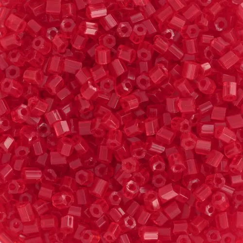 Preciosa Two Cuts 11/0 2 mm Seed Beads - Transparent Light Red x20g