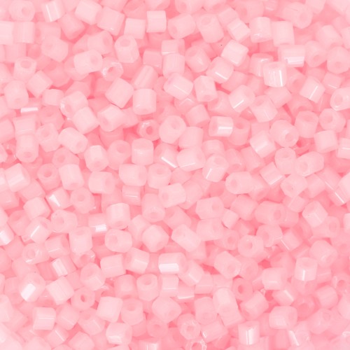 Preciosa Two Cuts 11/0 2 mm Seed Beads - Alabaster White Lined Light Pink Sfinx x20g