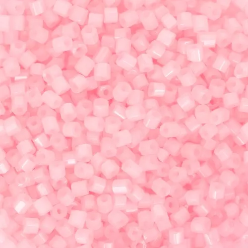 Preciosa Two Cuts 11/0 2 mm Seed Beads - Alabaster White Lined Light Pink Sfinx x20g
