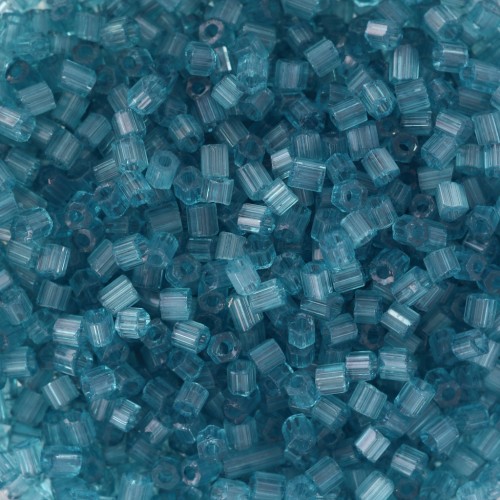 Preciosa Two Cuts 11/0 2 mm Seed Beads - Solgel Blue Green 3 Dyed Satin x20g