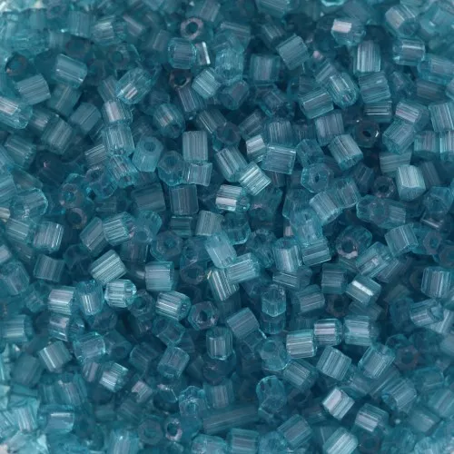 Preciosa Two Cuts 11/0 2 mm Seed Beads - Solgel Blue Green 3 Dyed Satin x20g