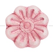 Flower beads 18 mm glass - Pink x4