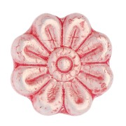 Flower beads 18 mm glass - Alabaster Red x4|raw }}