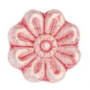 Flower beads 18 mm glass - Alabaster Red x4