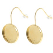 Stainless steel 304L Earwires for 14mm flat back cabochon - Gold x2