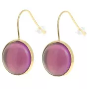 Stainless steel 304L Earwires for 14mm flat back cabochon - Gold x2