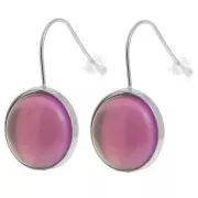 Stainless steel 304L Earwires for 14mm flat back cabochon x2