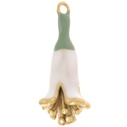 23x11mm 304L stainless steel epoxy resin flower pendant - gold - White x1|raw }}