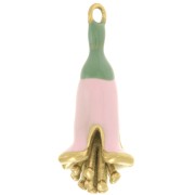 23x11mm 304L stainless steel epoxy resin flower pendant - gold - Light pink x1|raw }}