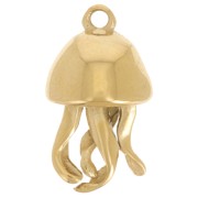 16x9mm 304L Stainless Steel Jellyfish Charm - Gold x1|raw }}