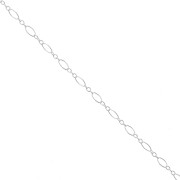 3.9mm 925 Sterling Silver Fancy alternate link chain (1x3) x50cm|raw }}