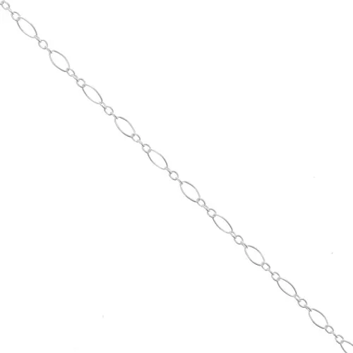 3.9mm 925 Sterling Silver Fancy alternate link chain (1x3) x50cm