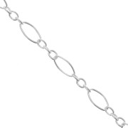 3.9mm 925 Sterling Silver Fancy alternate link chain (1x3) x50cm