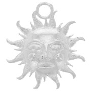 16mm 925 Sterling Silver Charm sun face pattern x1