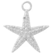 17x15mm 925 Sterling Silver Starfish Charm x1