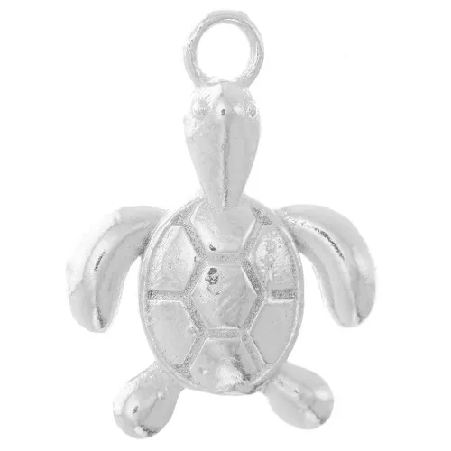 18x14mm 925 Sterling Silver Earth Turtle Charm x1