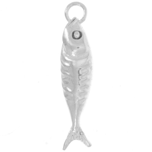 25x6mm 925 Sterling Silver Fish charm x1