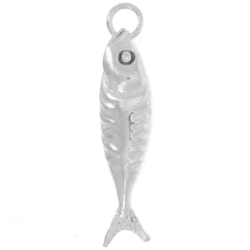 25x6mm 925 Sterling Silver Fish charm x1