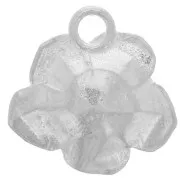 14mm 925 Sterling Silver Pink flower charm x1