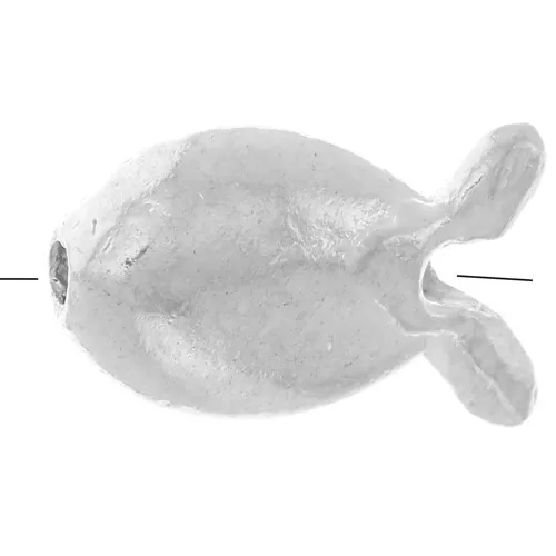 10x6mm 925 Sterling Silver Fish bead x1