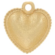 12x11mm Curved heart charm twisted effect - Fine gold plated x1