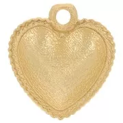 12x11mm Curved heart charm twisted effect - Fine gold plated x1