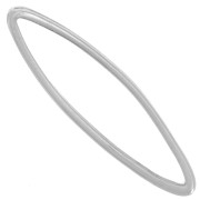 29x8mm Oval spacers - Rhodium x6