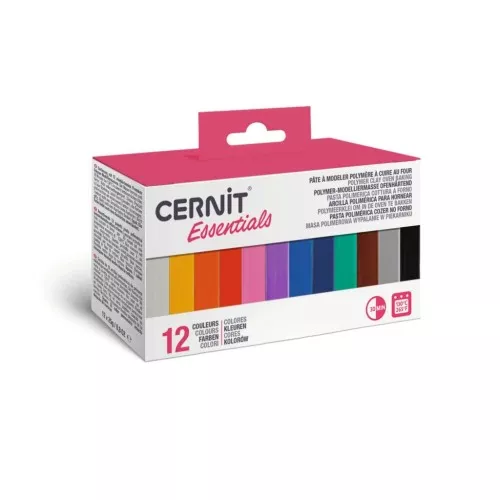Assortment of 12 Cernit Essentials clay colors x1