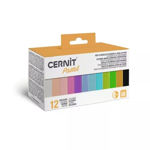 Assortment of 12 Pastel Cernit clay colors x1