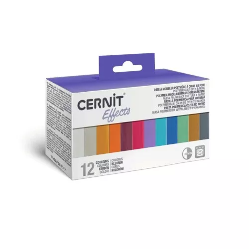 Assortment of 12 colors of Cernit Effects clay x1