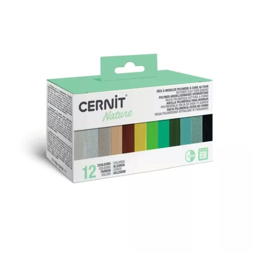 Assortment of 12 colors of Cernit Nature clay x1