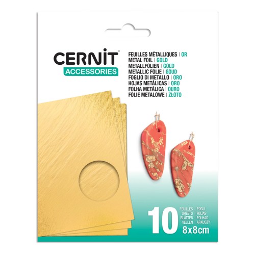 80x80mm Metallic Sheets Cernit - Gold x10
