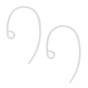 925 silver 13mm round Earhook chased x2