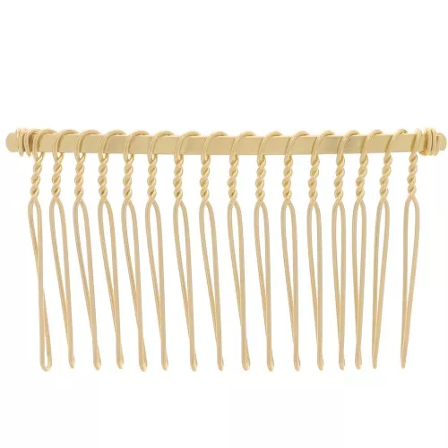 67x37mm Hair comb clip - Gold Tone x1