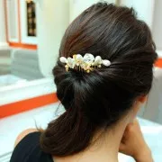 67x37mm Hair comb clip - Gold Tone x1