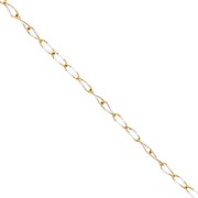 3.8mm Stainless steel 201 Horse and epoxy resin mesh chain - Gold - White x1m|raw }}