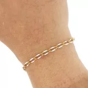 3.8mm Stainless steel 201 Horse and epoxy resin mesh chain - Gold - White x1m