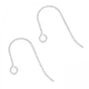 925 silver 12.5mm round Earhook chased x2
