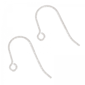 925 silver 12.5mm round Earhook chased x2