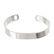 Oval bracelet jonc 2 holes 16cm rhodium HQ x1|raw }}