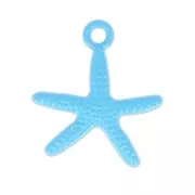 Coloured pendant sea star 18x20 mm Bleu x1