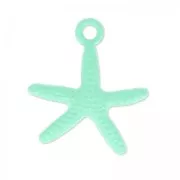 Coloured pendant sea star 18x20 mm Green Turquoise x1