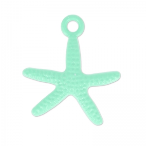 Coloured pendant sea star 18x20 mm Green Turquoise x1