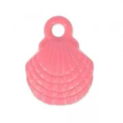 Coloured pendant shell 10x13 mm Framboise x1